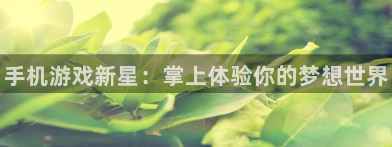 鼎点娱乐登录网址：手机游戏新星：掌上体验你的梦想世界